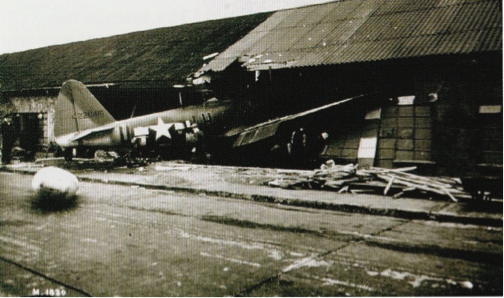 “I saw another American plane unable to stop, that crashed into the works canteen in 1944. It was a ‘Thunderbolt’, a single engined American fighter plane.” photo R.Ae.S. Rochester